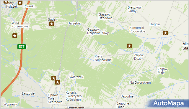 mapa Kierz Niedźwiedzi, Kierz Niedźwiedzi na mapie Targeo