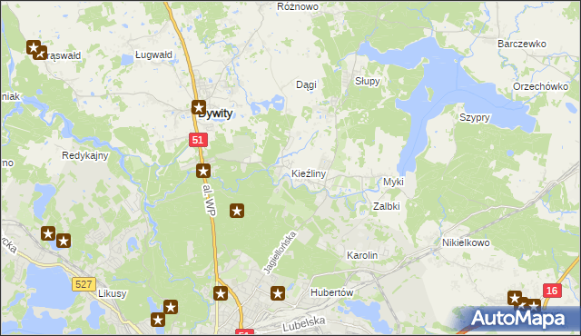 mapa Kieźliny, Kieźliny na mapie Targeo