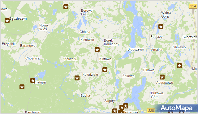 mapa Kistowo, Kistowo na mapie Targeo