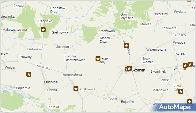 mapa Klasak Mały, Klasak Mały na mapie Targeo