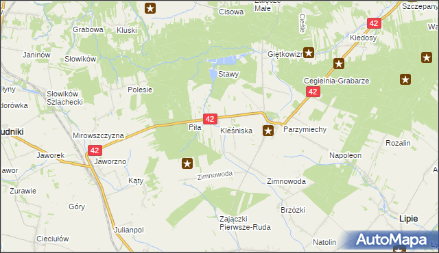 mapa Kleśniska, Kleśniska na mapie Targeo