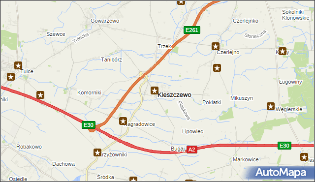 mapa Kleszczewo powiat poznański, Kleszczewo powiat poznański na mapie Targeo