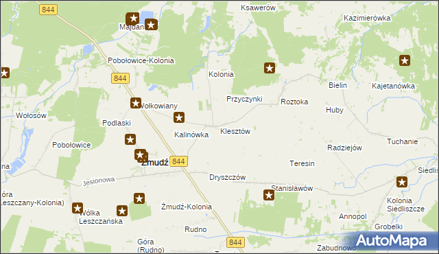 mapa Klesztów, Klesztów na mapie Targeo