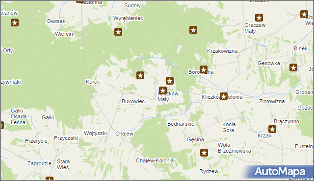 mapa Kliczków Mały, Kliczków Mały na mapie Targeo