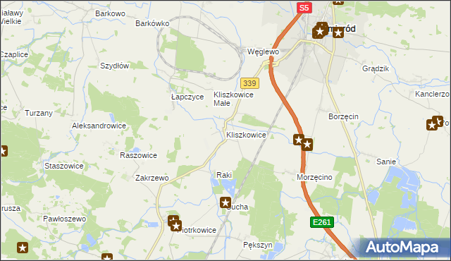 mapa Kliszkowice, Kliszkowice na mapie Targeo