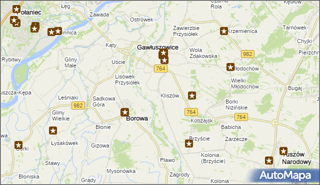 mapa Kliszów gmina Gawłuszowice, Kliszów gmina Gawłuszowice na mapie Targeo