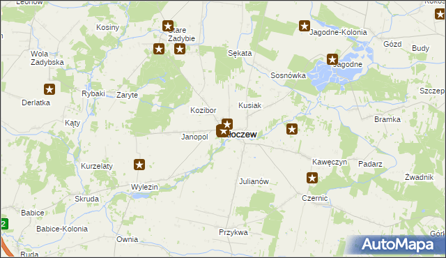 mapa Kłoczew, Kłoczew na mapie Targeo