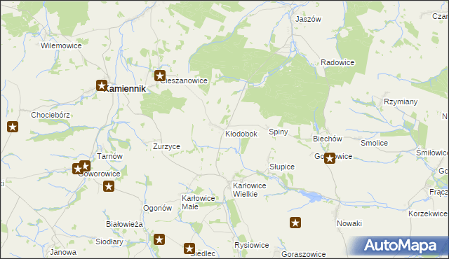 mapa Kłodobok, Kłodobok na mapie Targeo