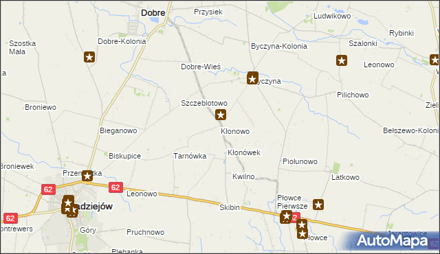 mapa Kłonowo, Kłonowo na mapie Targeo