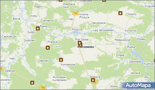 mapa Kluczewsko, Kluczewsko na mapie Targeo