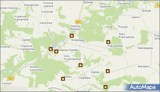 mapa Kluczkowice, Kluczkowice na mapie Targeo