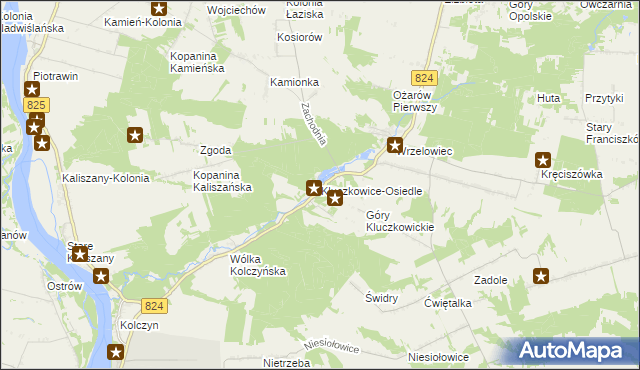 mapa Kluczkowice-Osiedle, Kluczkowice-Osiedle na mapie Targeo