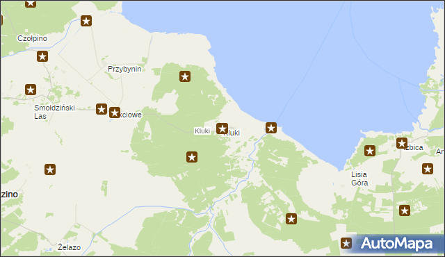 mapa Kluki gmina Smołdzino, Kluki gmina Smołdzino na mapie Targeo