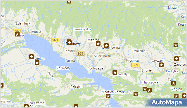 mapa Kluszkowce, Kluszkowce na mapie Targeo