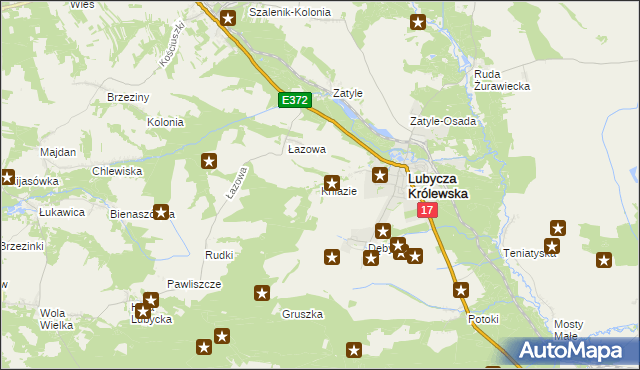 mapa Kniazie gmina Lubycza Królewska, Kniazie gmina Lubycza Królewska na mapie Targeo