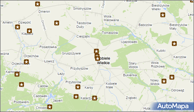 mapa Kobiele Wielkie, Kobiele Wielkie na mapie Targeo