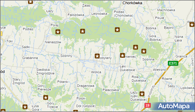 mapa Kobylany gmina Chorkówka, Kobylany gmina Chorkówka na mapie Targeo