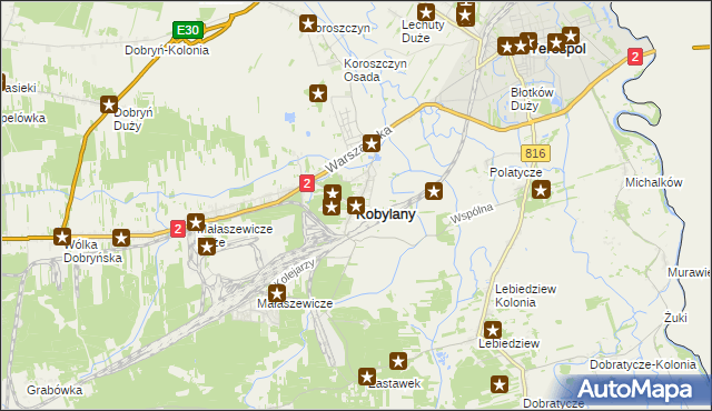 mapa Kobylany gmina Terespol, Kobylany gmina Terespol na mapie Targeo