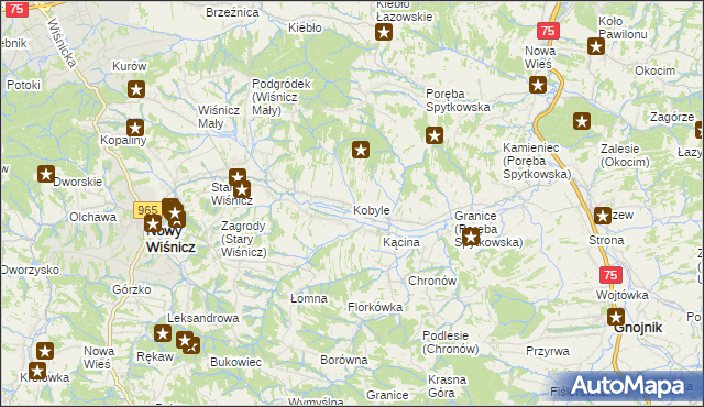 mapa Kobyle gmina Nowy Wiśnicz, Kobyle gmina Nowy Wiśnicz na mapie Targeo