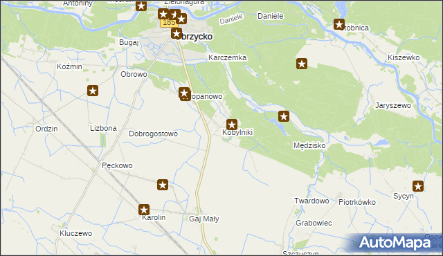 mapa Kobylniki gmina Obrzycko, Kobylniki gmina Obrzycko na mapie Targeo