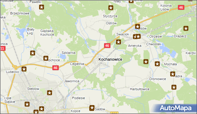 mapa Kochanowice, Kochanowice na mapie Targeo