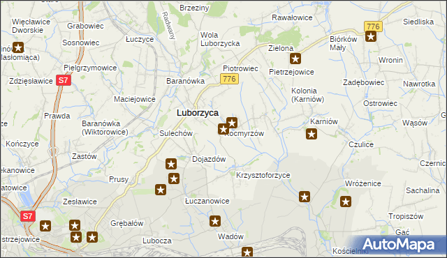 mapa Kocmyrzów, Kocmyrzów na mapie Targeo