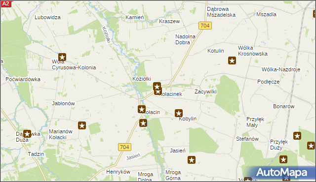 mapa Kołacinek, Kołacinek na mapie Targeo