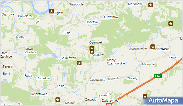 mapa Kołaków, Kołaków na mapie Targeo