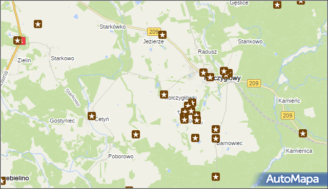 mapa Kołczygłówki, Kołczygłówki na mapie Targeo