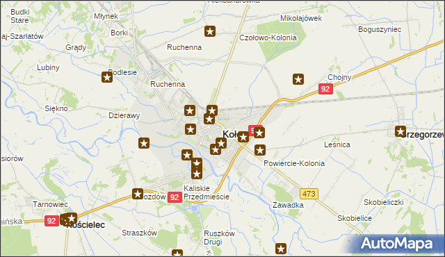 mapa Koło, Koło na mapie Targeo