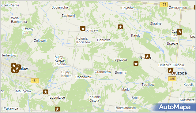 mapa Kolonia Grabostów, Kolonia Grabostów na mapie Targeo