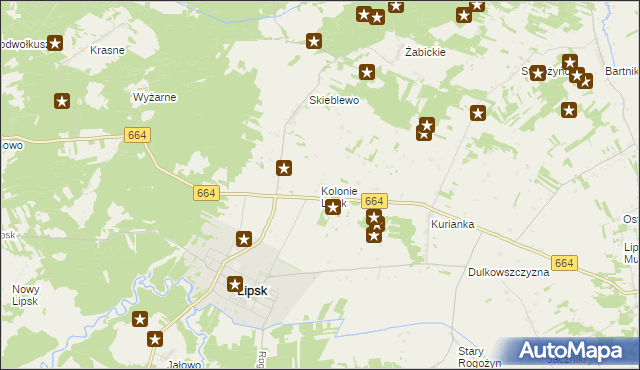 mapa Kolonie Lipsk, Kolonie Lipsk na mapie Targeo