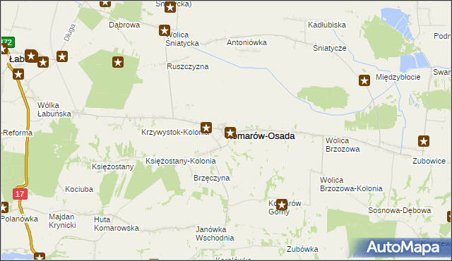 mapa Komarów-Osada, Komarów-Osada na mapie Targeo