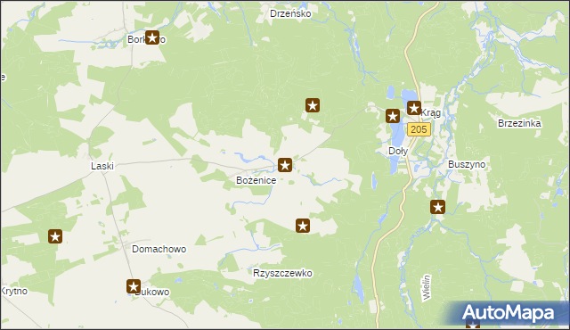 mapa Komorowo gmina Polanów, Komorowo gmina Polanów na mapie Targeo