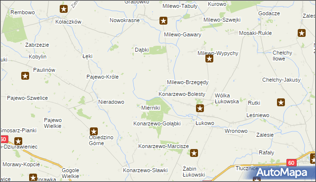 mapa Konarzewo-Bolesty, Konarzewo-Bolesty na mapie Targeo