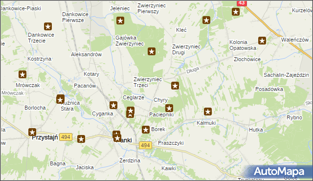 mapa Konieczki gmina Panki, Konieczki gmina Panki na mapie Targeo