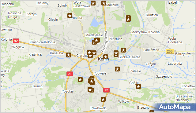 mapa Konina, Konin na mapie Targeo