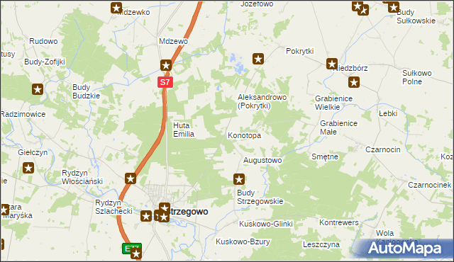 mapa Konotopa gmina Strzegowo, Konotopa gmina Strzegowo na mapie Targeo