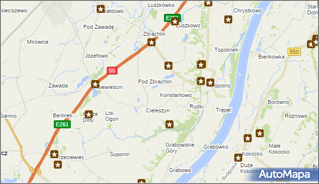 mapa Konstantowo gmina Pruszcz, Konstantowo gmina Pruszcz na mapie Targeo