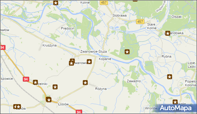 mapa Kopanie gmina Skarbimierz, Kopanie gmina Skarbimierz na mapie Targeo