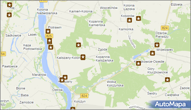 mapa Kopanina Kaliszańska, Kopanina Kaliszańska na mapie Targeo