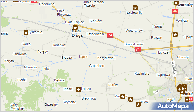 mapa Kopydłówek, Kopydłówek na mapie Targeo