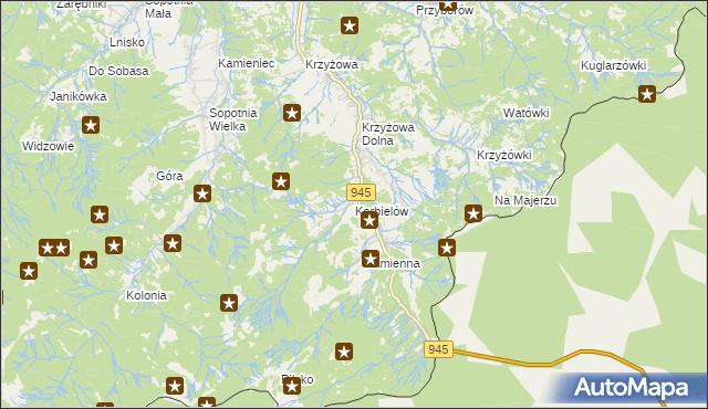 mapa Korbielów, Korbielów na mapie Targeo