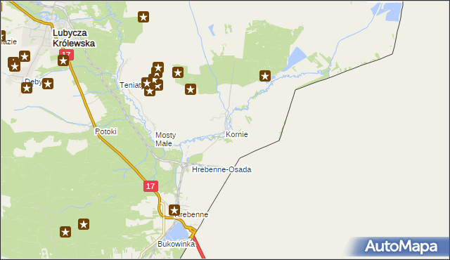 mapa Kornie, Kornie na mapie Targeo