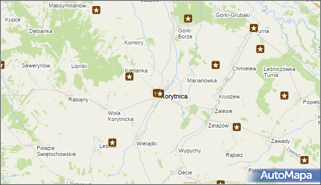 mapa Korytnica powiat węgrowski, Korytnica powiat węgrowski na mapie Targeo