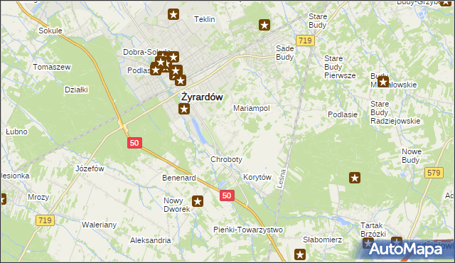 mapa Korytów A, Korytów A na mapie Targeo