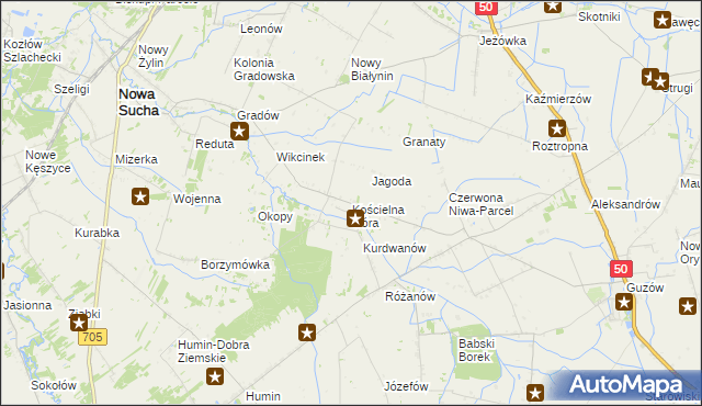mapa Kościelna Góra, Kościelna Góra na mapie Targeo