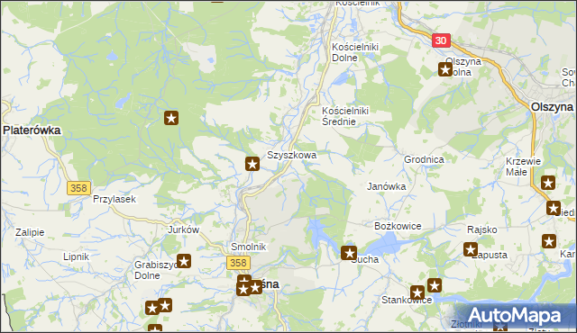 mapa Kościelniki Górne, Kościelniki Górne na mapie Targeo