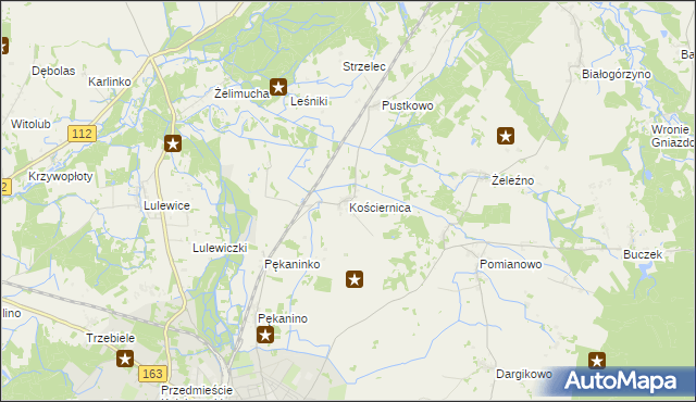 mapa Kościernica gmina Białogard, Kościernica gmina Białogard na mapie Targeo