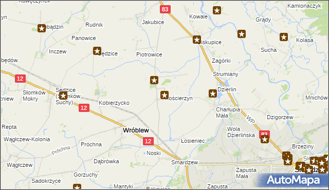 mapa Kościerzyn, Kościerzyn na mapie Targeo